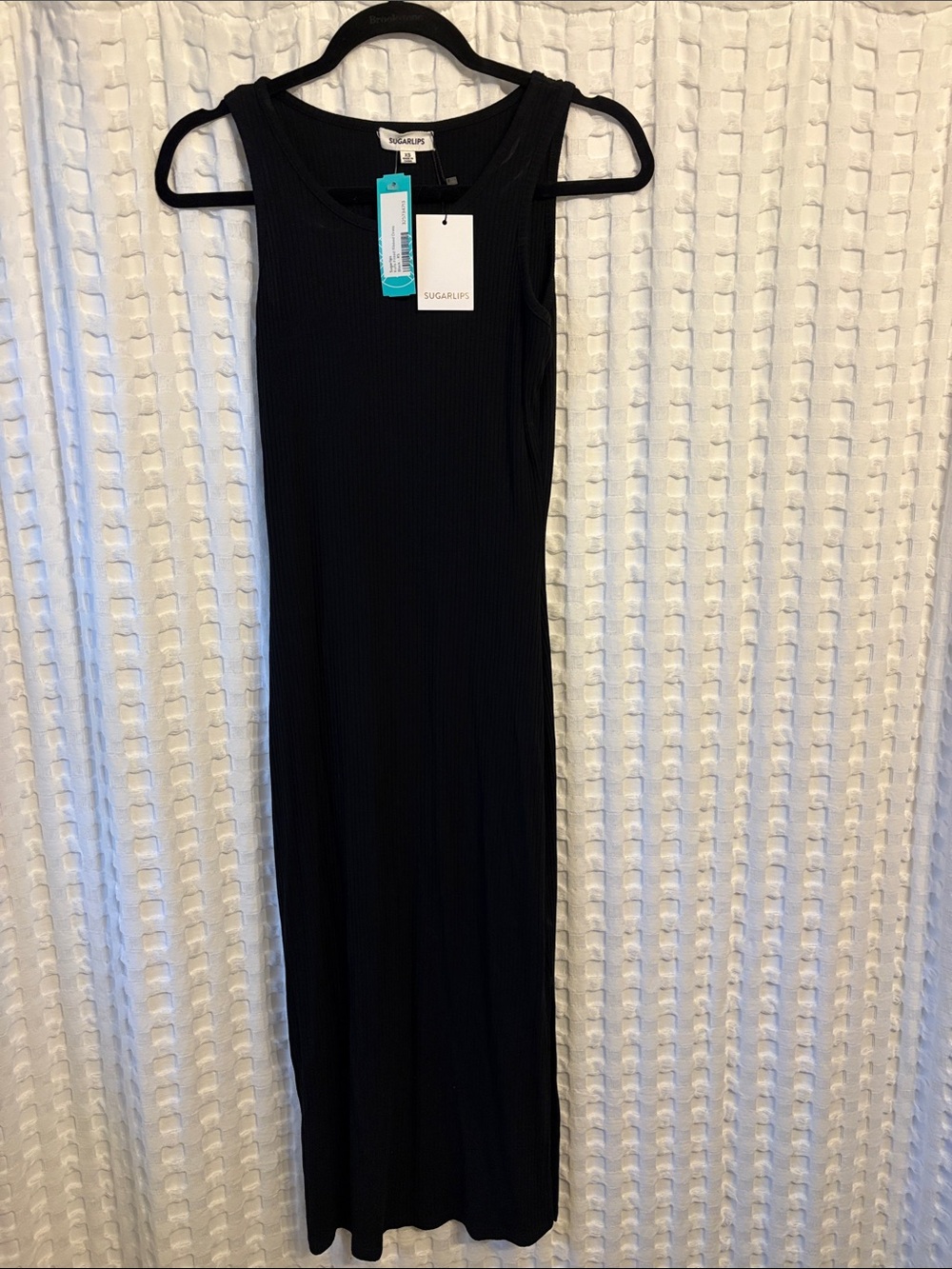Sugarlips Black Ribbed Tank Maxi